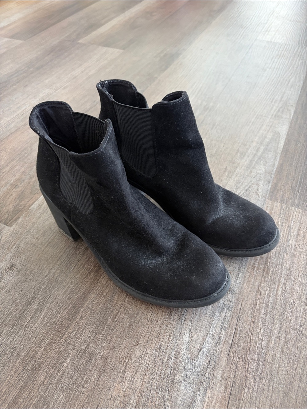 Merona Black Suede Chelsea Ankle Boots